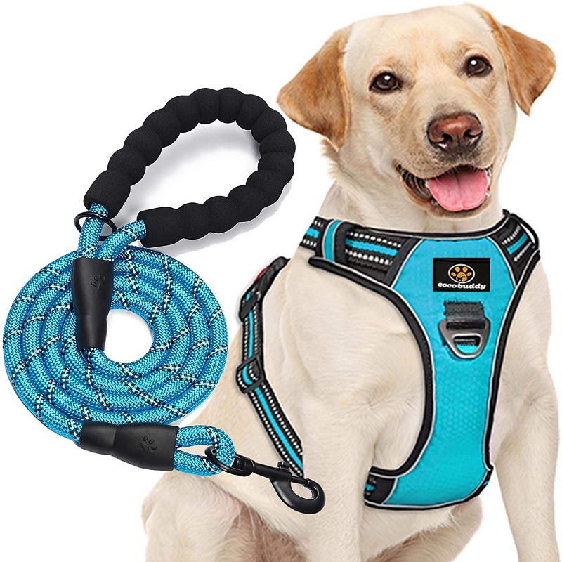 Vest personalizat de câine reflectorizantnailon mare cataramă de cataramă reversibilă cu lesa